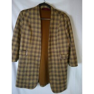 LOVE SCARLETT Women's Plaid Blazer Jacket Size‎ L